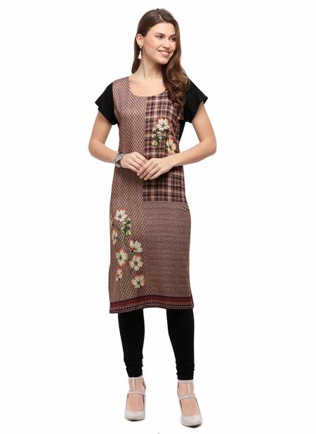 Brown Colour RYN New Designer Daily Wear Rayon Women Kurti Collection RYN-VT223